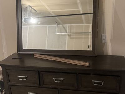 Wooden Dresser Set (2 matching dressers with mirror attachment)