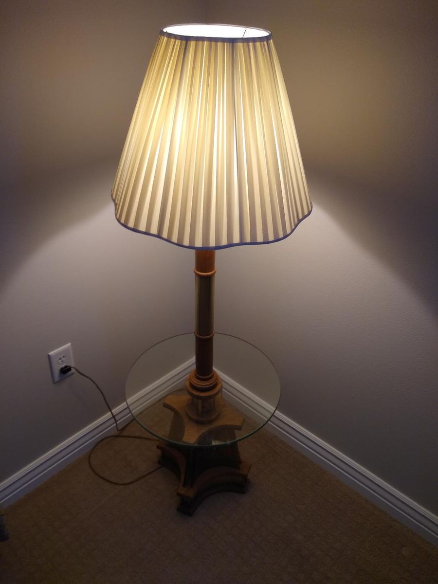Wood and Glass floor lamp