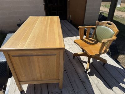Ranch Oak Desk and Chair