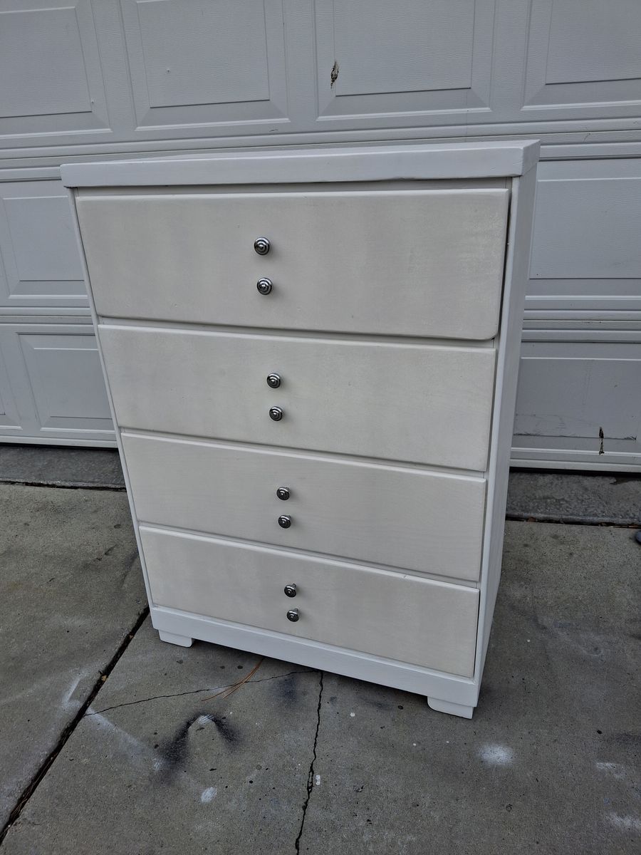 real wood white 4 drawers dresser