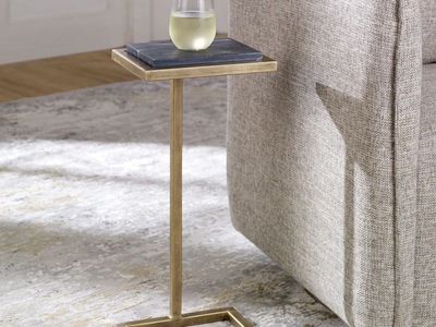 Cailin 23" Side Table, Black Marble 1888947 #106342