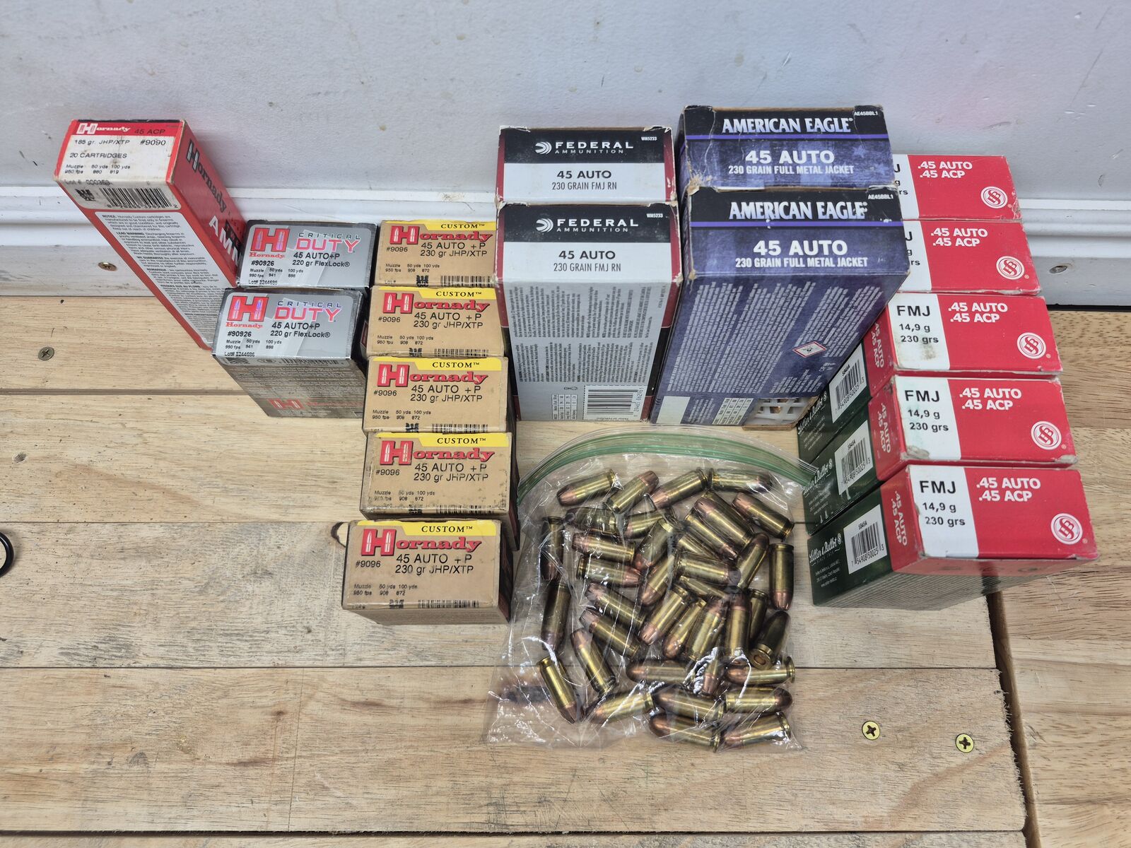 635 total Rounds of Factory Brass Case .45 ACP
