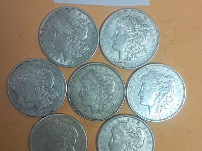 1921 Morgan Silver Dollars.