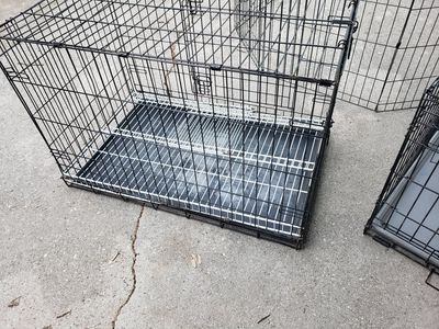 36" 2-Door Wire Pet Kennel Crate with Tray