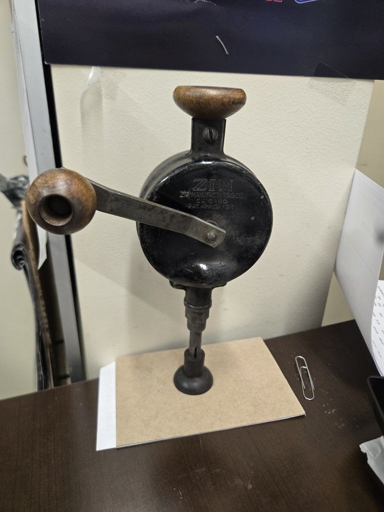 Vintage Zim Manufacturing Co Hand Crank Drill Chicago