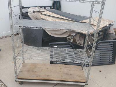 metal shelve on wheels