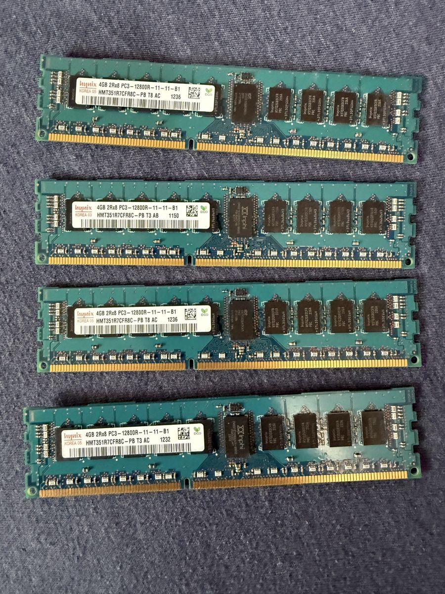 16 GB (4x4GB) DDR3 RDIMM ECC RAM