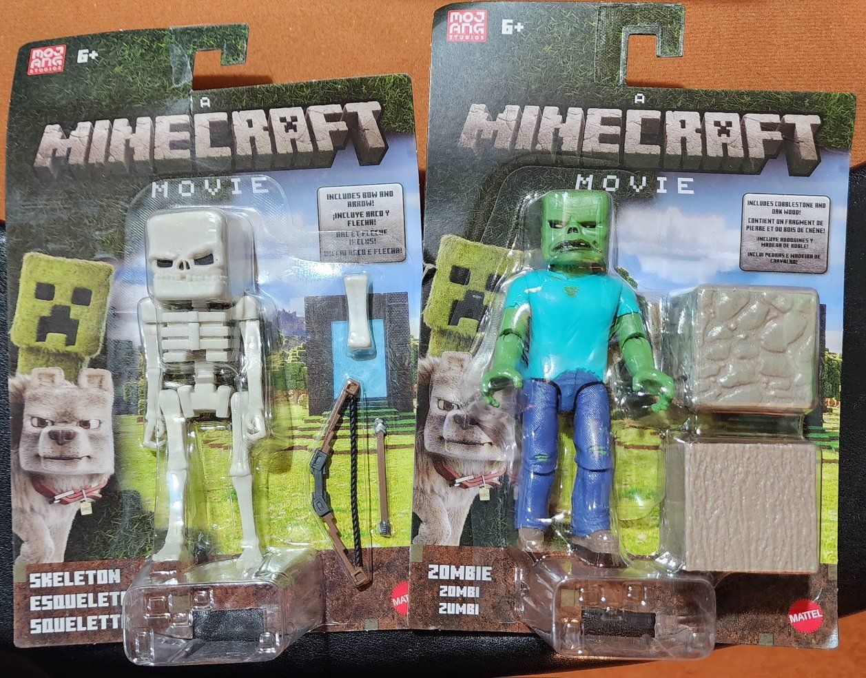 Mattel Minecraft Movie Zombie & Skeleton Action Figures New