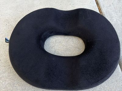 Black Ergonomic Donut Seat Cushion Memory Foam Tailbone Support Pillow