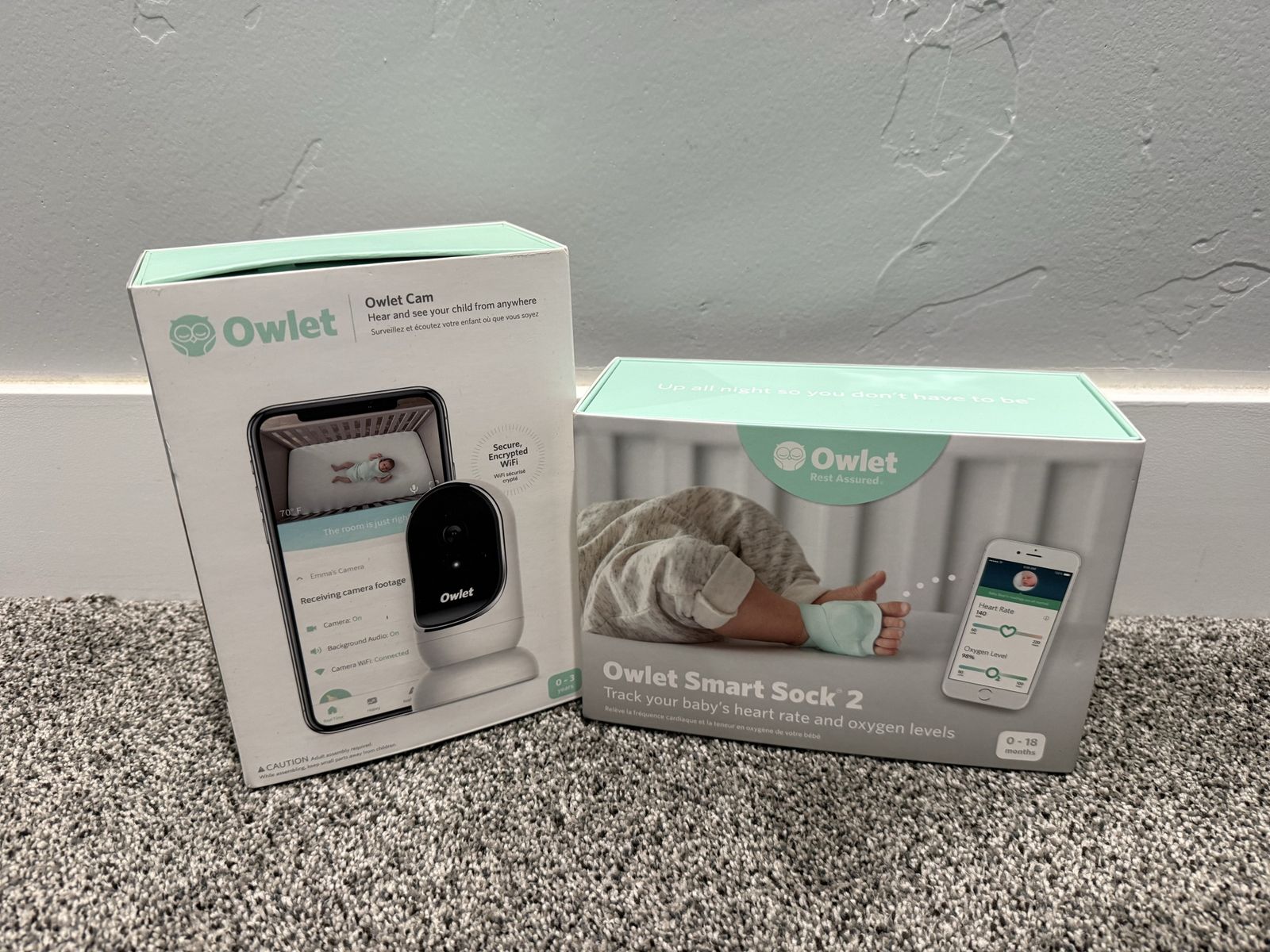 Owlet Smart Sock 2 and Owlet Cam Baby Monitor Bundle