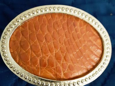 New Caiman belt buckle and croc belt