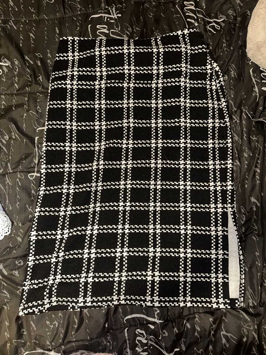 Halogen Black & White Plaid Pencil Skirt Size Small