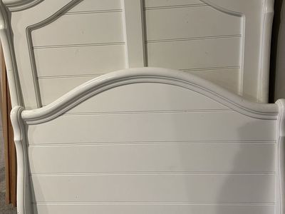 White, twin bed frame