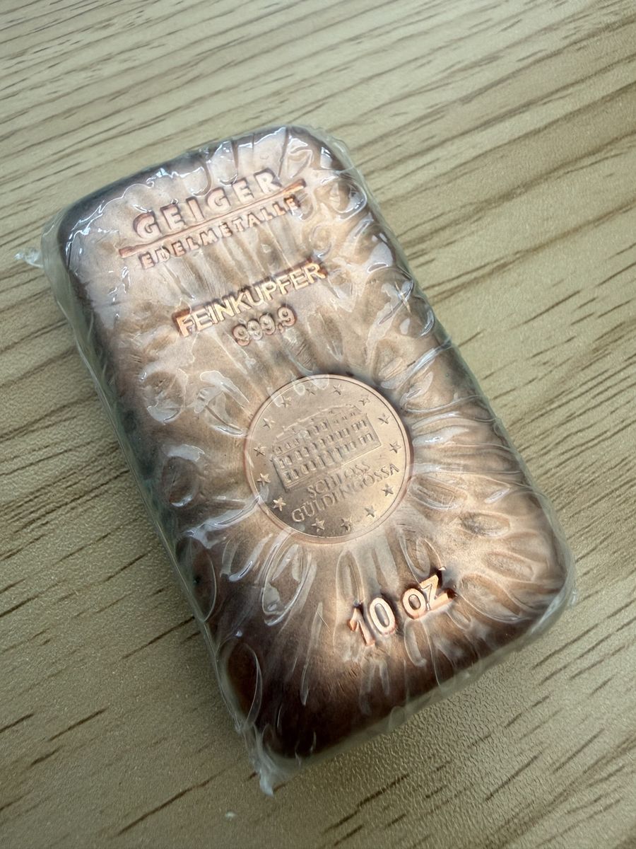 10 oz Geiger copper bar factory sealed with serial number