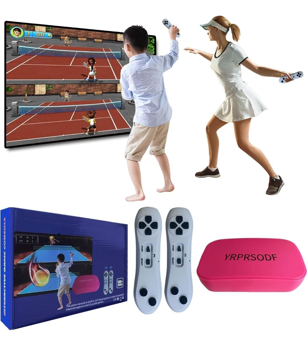 TV Game Console Built in 100+ Games, Handheld Video Game 2.4G Wireless Gamepad SomatControl, Plug and Play, Interactive Games,