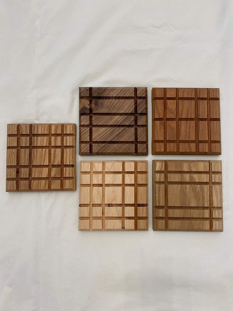 Wood Trivets: Walnut, Cherry, Hickory, Red Oak, and White Oak