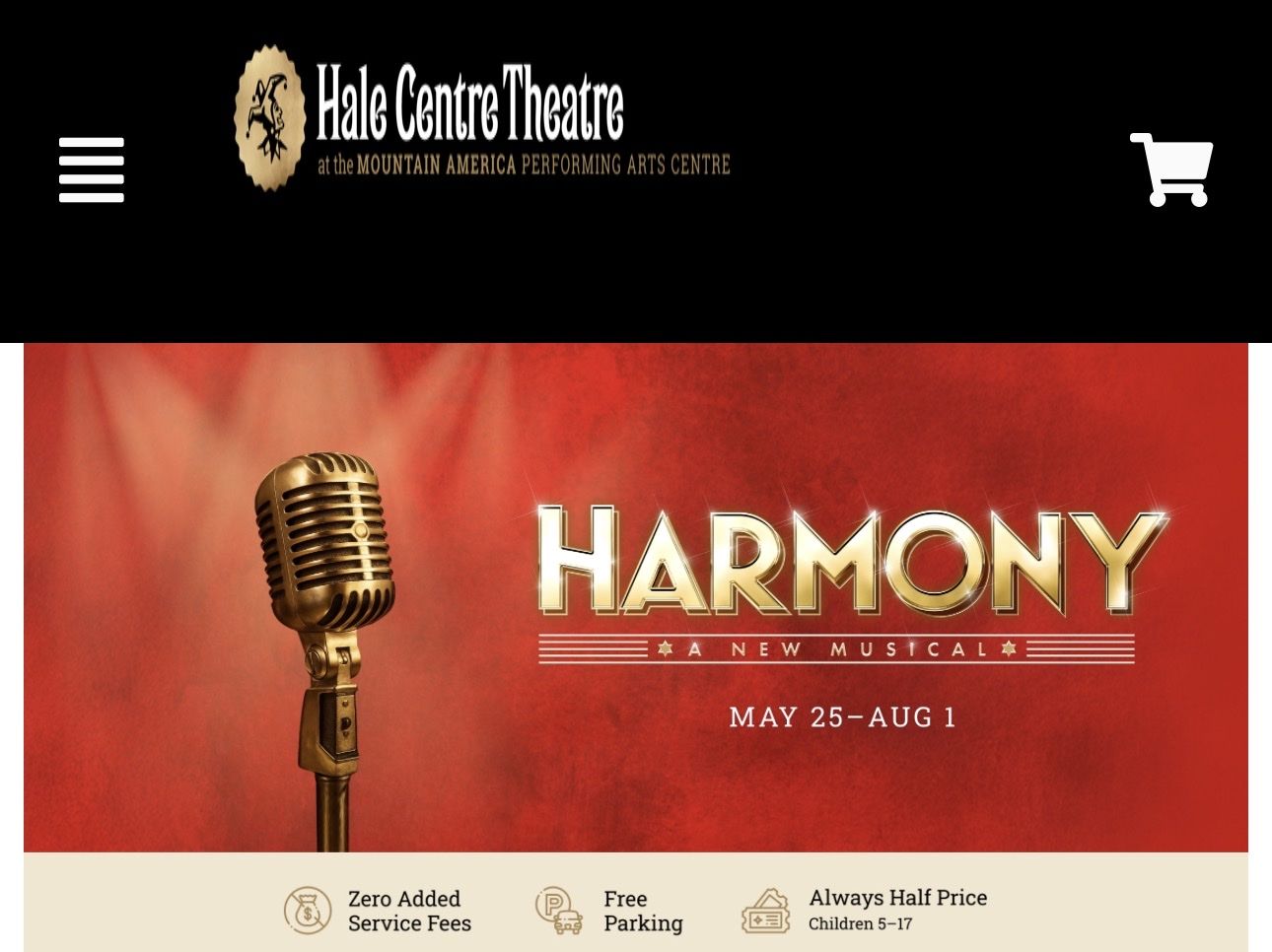 6 Tickets for Hale Centre Theatre Harmony Musical - Tonight 7 PM Show