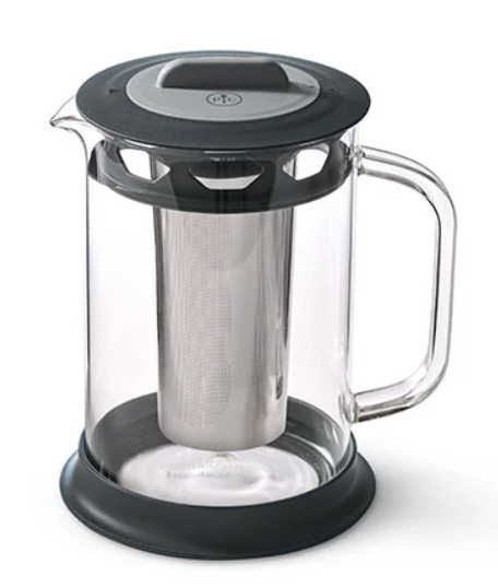 Pampered Chef Glass Cold Brew Pitcher with Stainless Steel Infuser and Lid