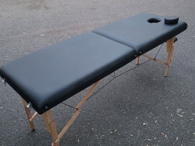 Portable Folding Massage Table with Wooden Frame & Adjustable Height