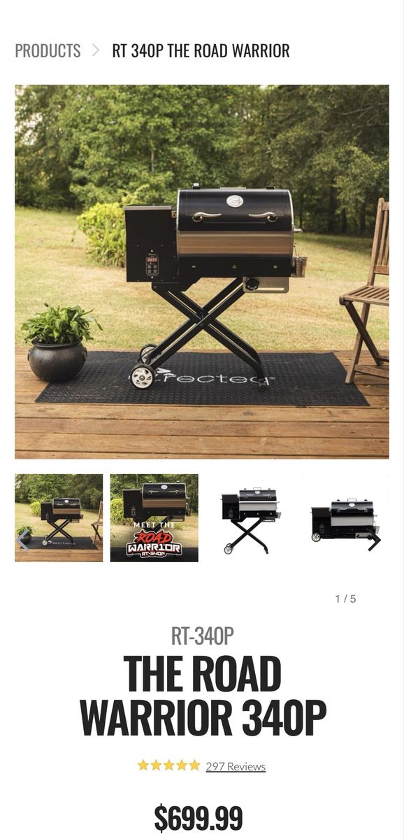 recteq RT-340P The Road Warrior Portable Wood Pellet Grill New in Box
