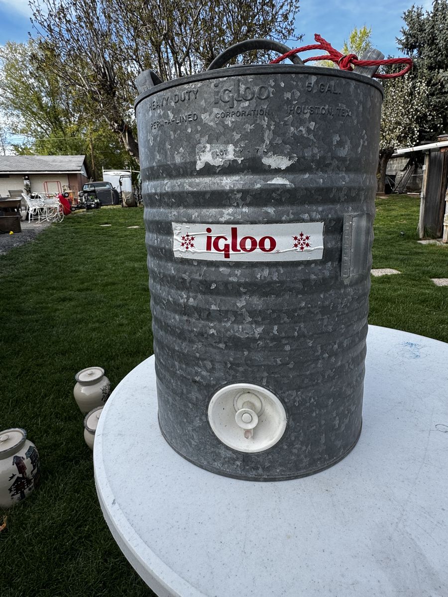 Vintage Galvanized Igloo Water Cooler