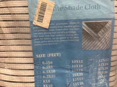 New. Sunbrella Shades 85% With Grommets 13x16