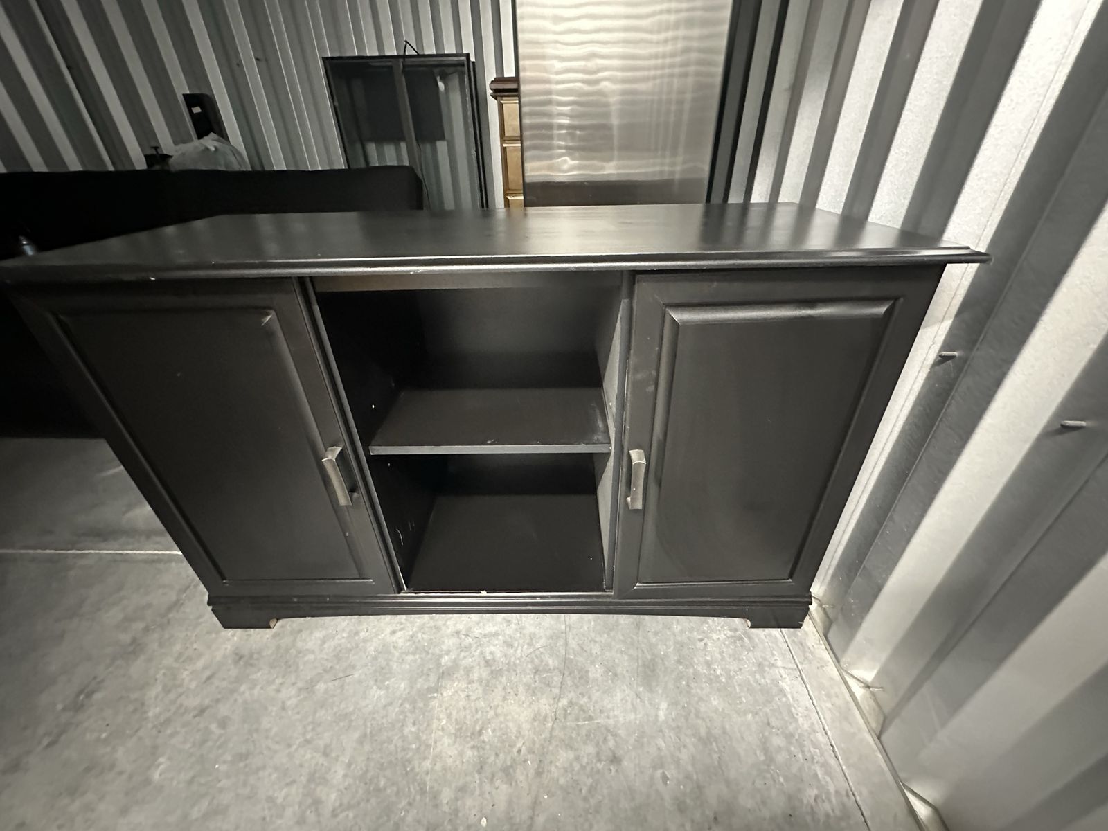 Black Aquarium/ Terrarium Stand with Cabinets and Shelves
