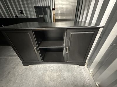 Black Aquarium/ Terrarium Stand with Cabinets and Shelves