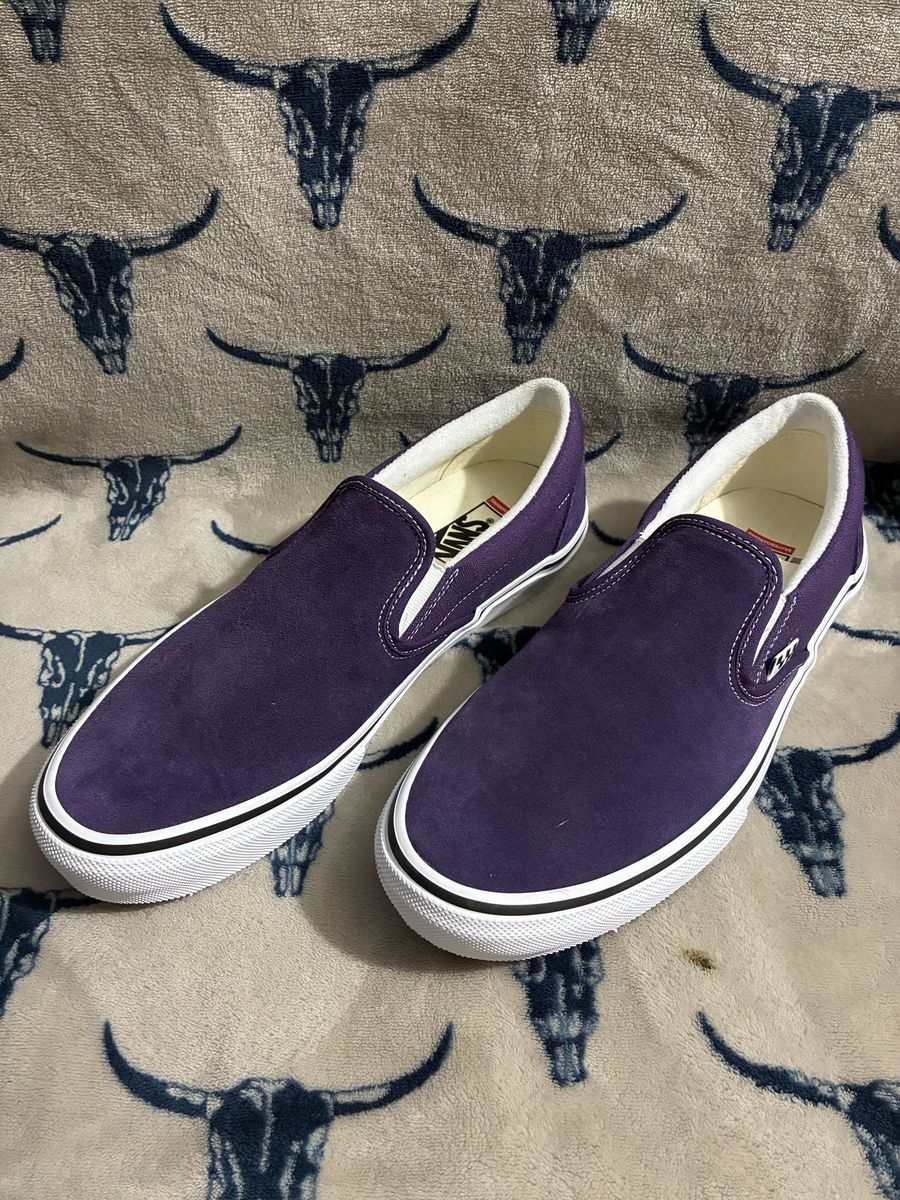 Vans Classic Slip-On Purple Suede/Canvas Men’s 11.5 – NEW Without Box