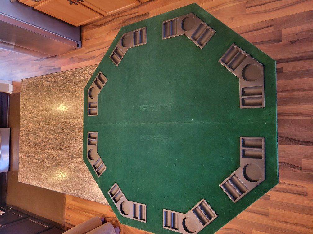 Poker table with poker chips