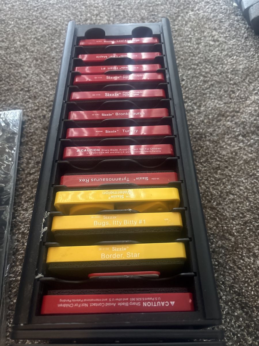 Sizzix Craft Die Cutter Collection w/ Storage Case - Variety of Shapes, Good Condition