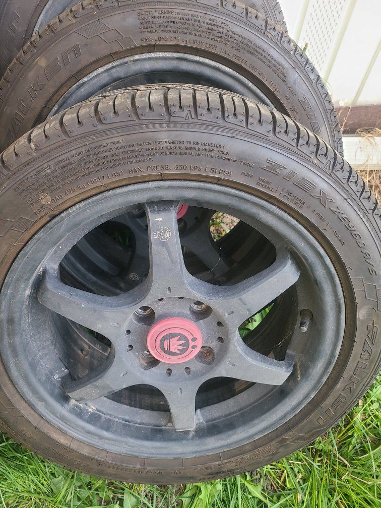Motegi Traklite 4x100 15" lightweight wheels new tires