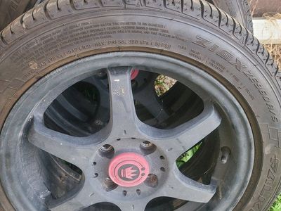 Motegi Traklite 4x100 15" lightweight wheels new tires