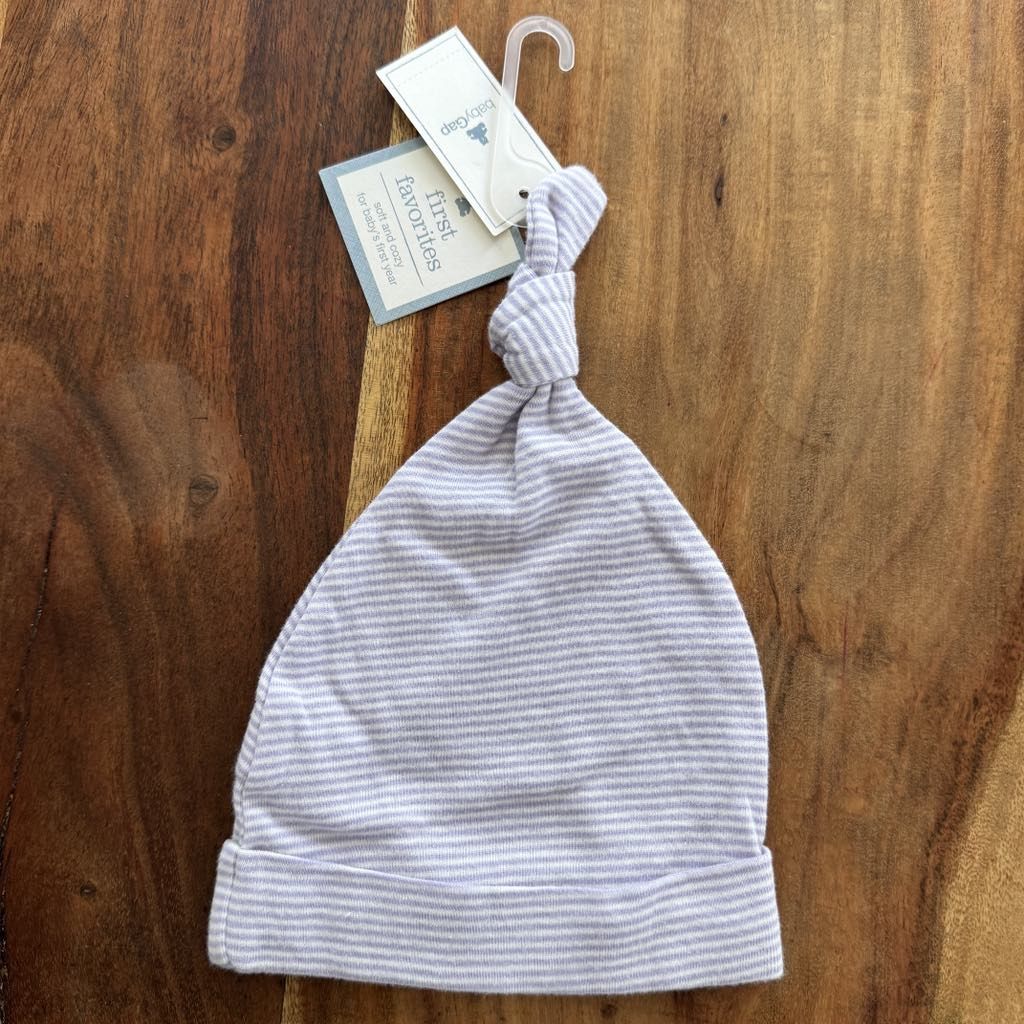 BABY GAP Beanie Hat Stocking Cap - Baby Newborn - Purple - Striped