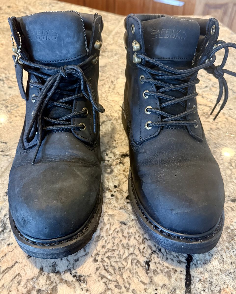 Steel toed work boots