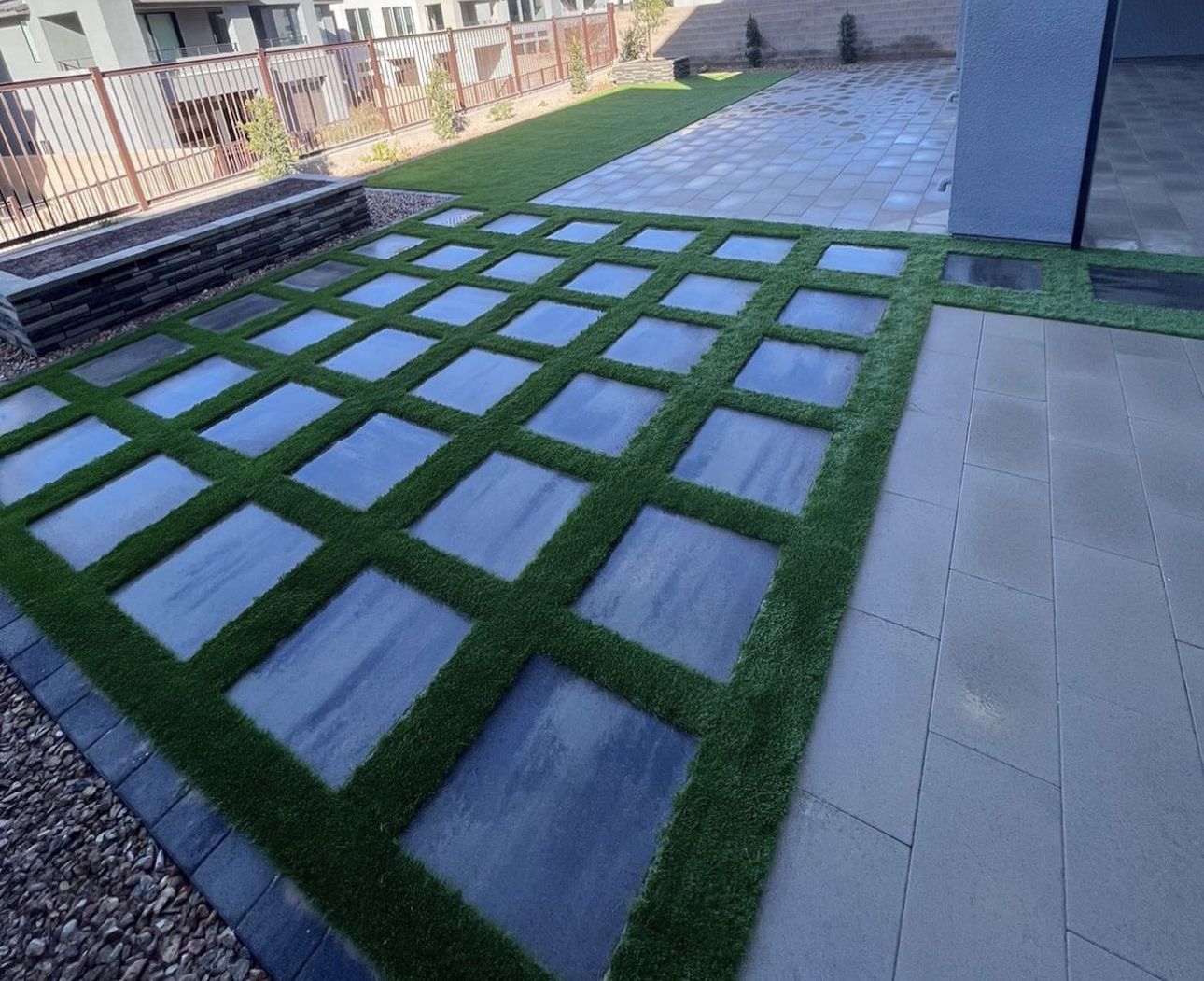 Pavers and artificial turf