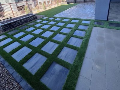 Pavers and artificial turf