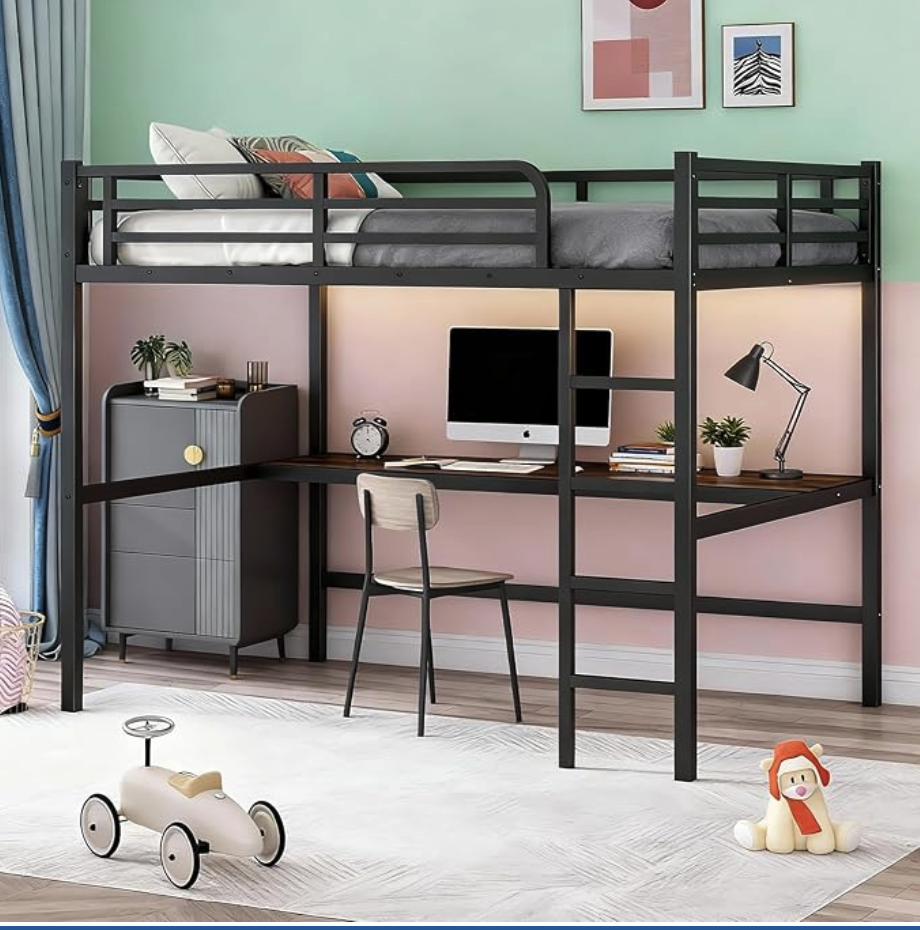 Queen size metal loft bed - new in boxes