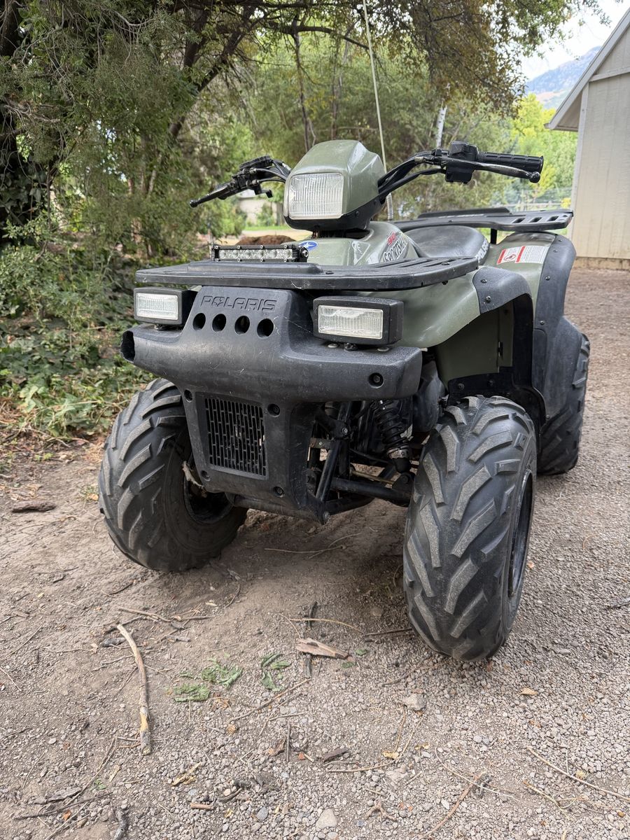 2002 Polaris Sportsman 90 ATV - Green, 2-Stroke, New Battery, LED Light Bar