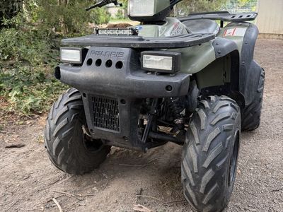 2002 Polaris Sportsman 90 ATV - Green, 2-Stroke, New Battery, LED Light Bar