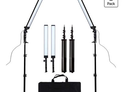 180 LED Photography Studio Lighting Kit Handheld Wand Sticks w/ Stand & Bag