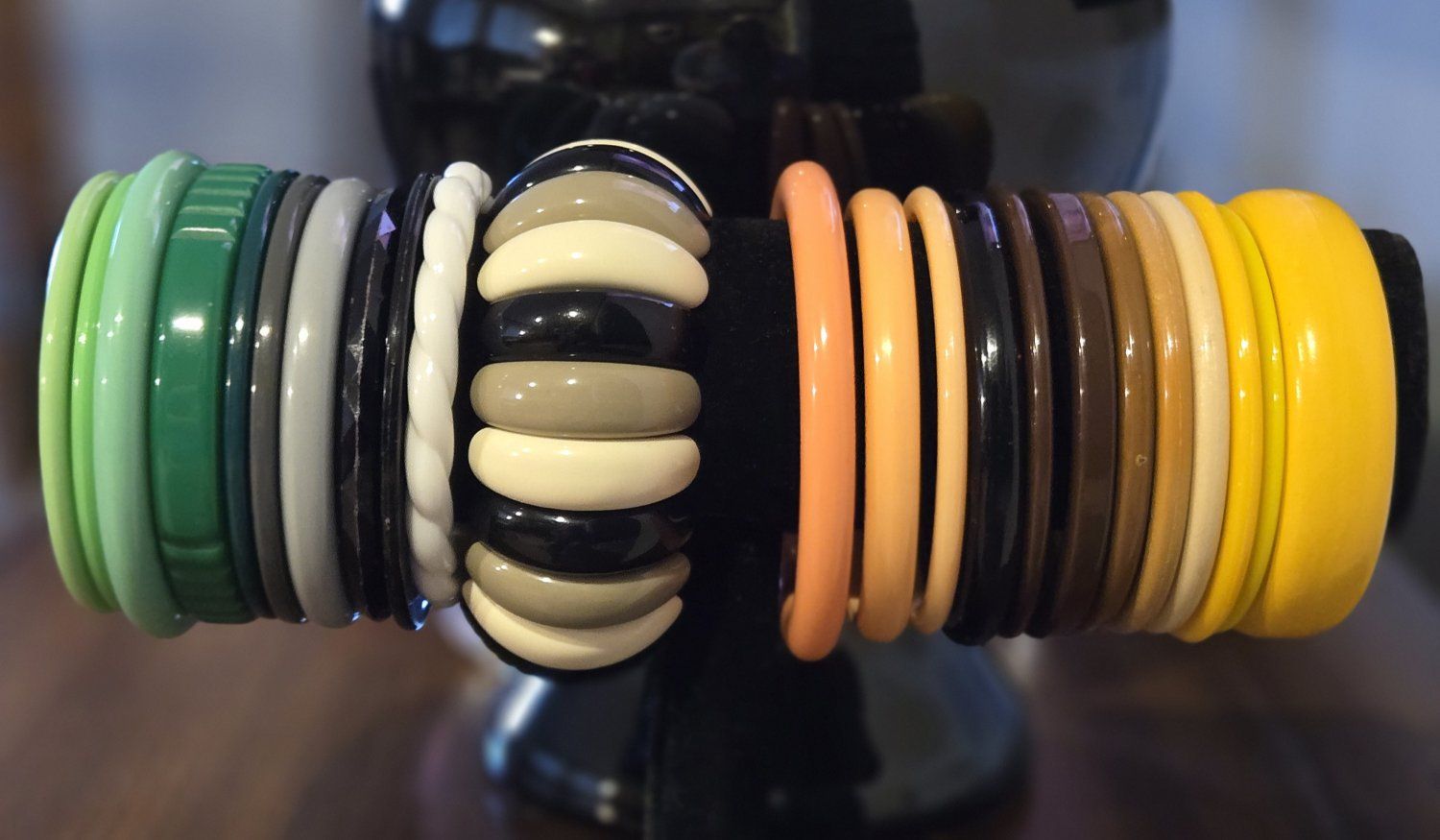 VTG Bangle Bracelets Mixed Bold Colors Lot of 23