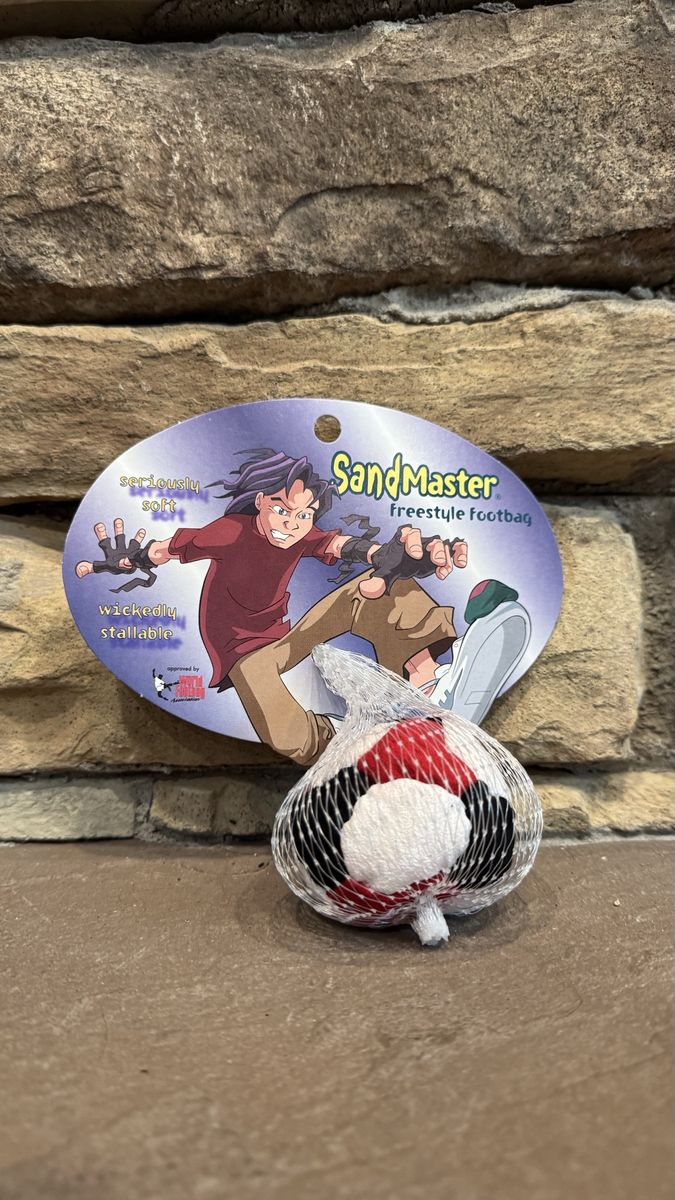 SandMaster Freestyle Footbag Hacky Sack (Red, White and Black)