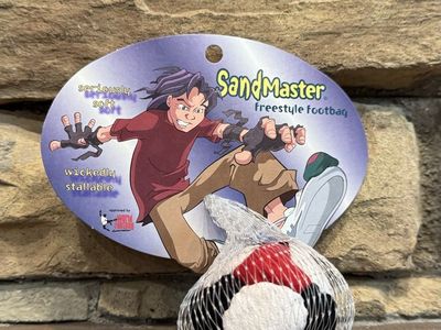 SandMaster Freestyle Footbag Hacky Sack (Red, White and Black)