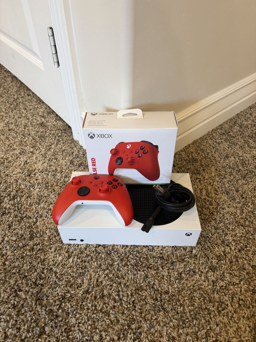 Xbox Series S Console with Pulse Red Wireless Controller and Power Cable