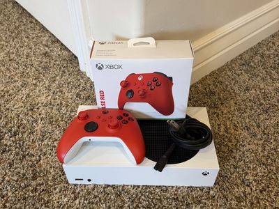 Xbox Series S Console with Pulse Red Wireless Controller and Power Cable