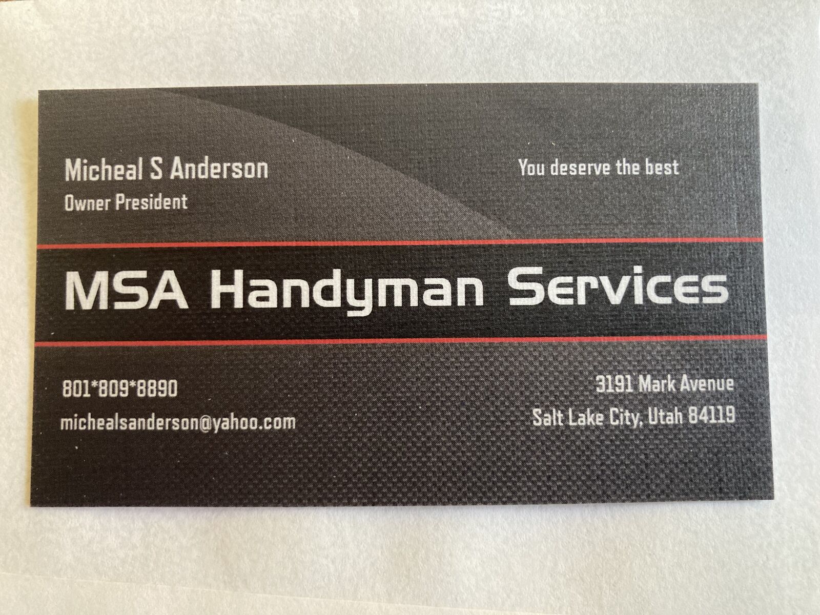---dba MSA Handyman Services--------YOU DESERVE THE BEST------