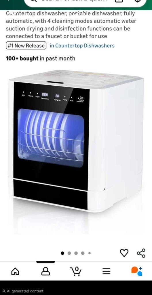 Portable Countertop Dishwasher - 4 Cleaning Modes, Automatic Drying & Disinfection