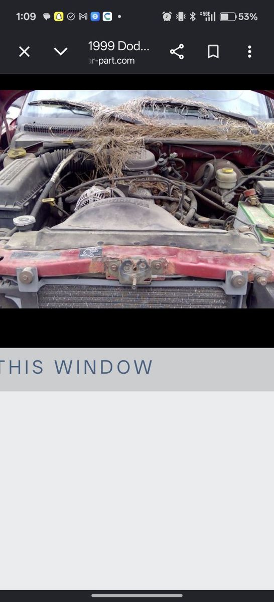 50$ ISO 1997- 1999 dodge Dakota fan shroud 3.9L v6