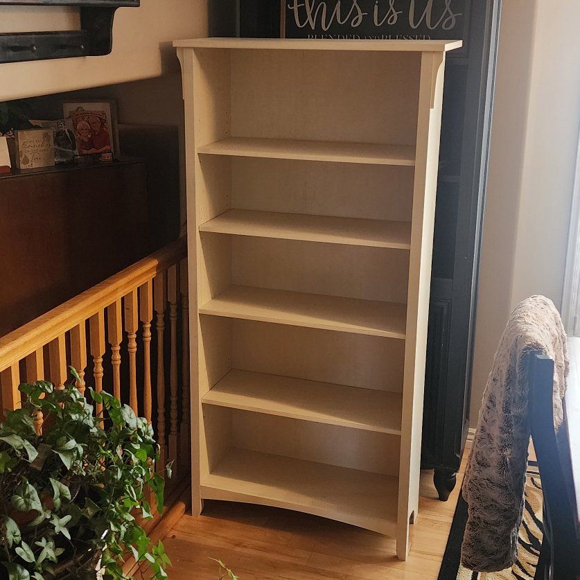 Cream bookshelf, 5 shelves
